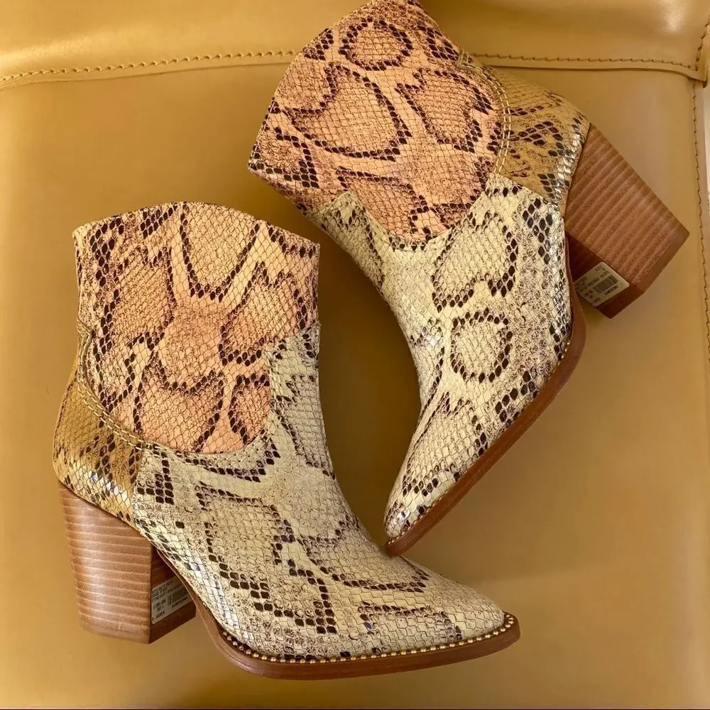Schutz HAVEN snake cowboy boots